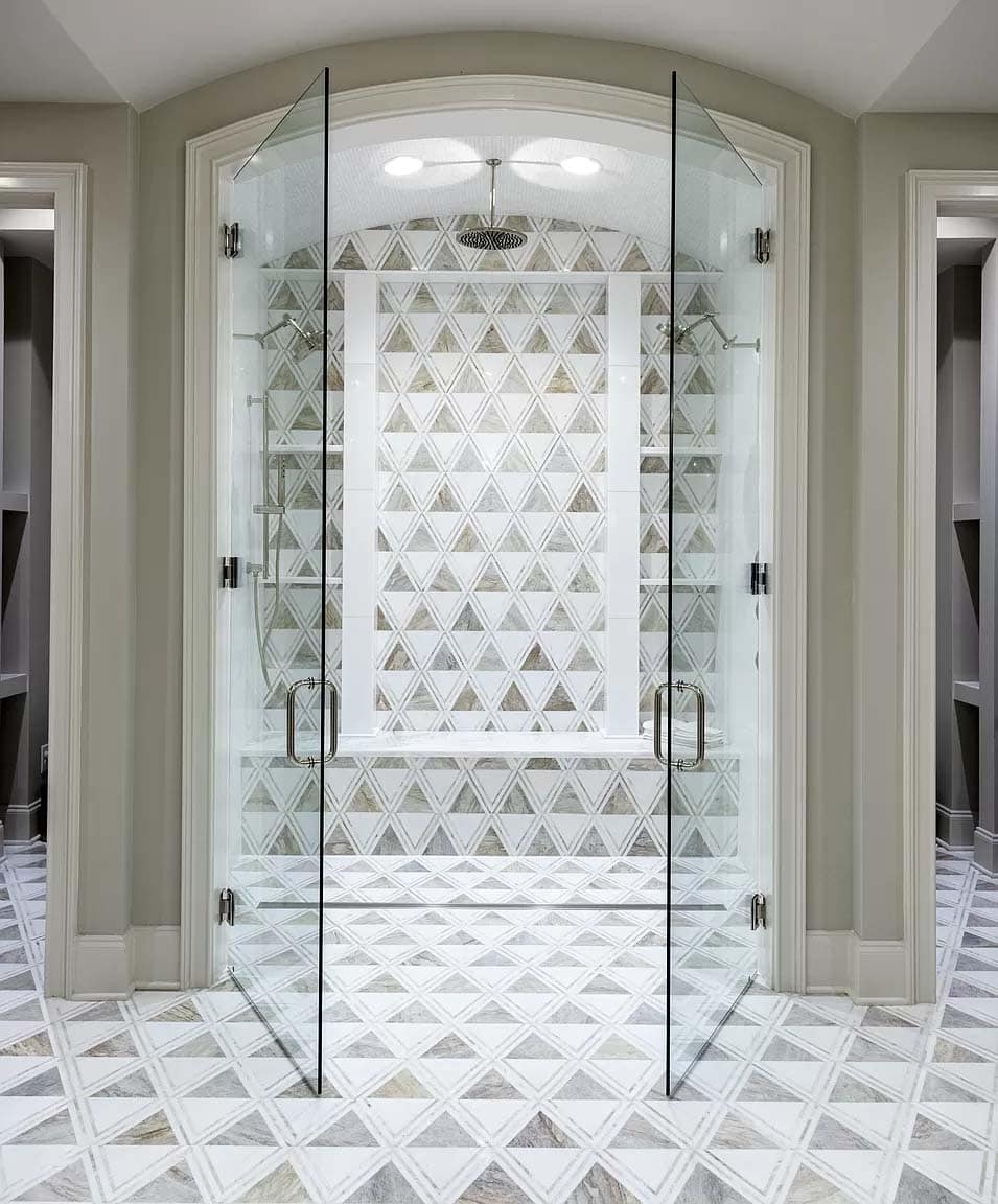 contemporary bathroom with a large walk-in shower