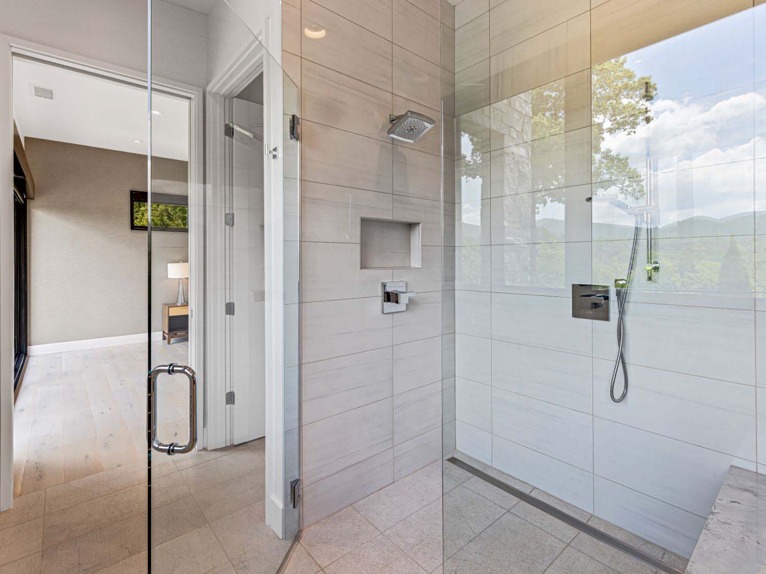 modern bathroom walk-in shower