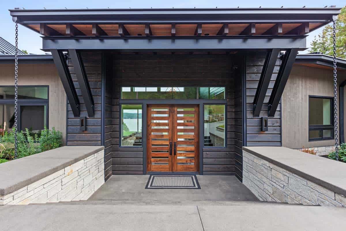 modern elegant home exterior entry