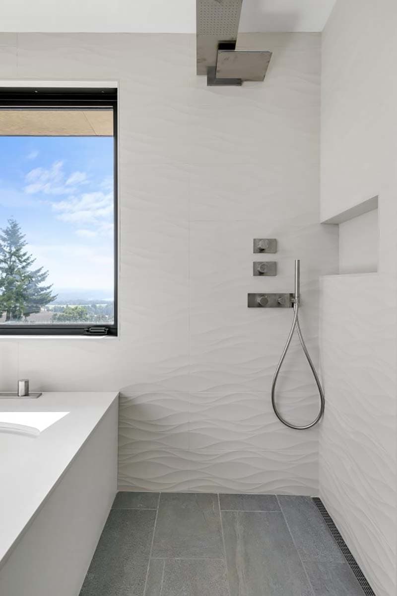 modern bathroom with white tile