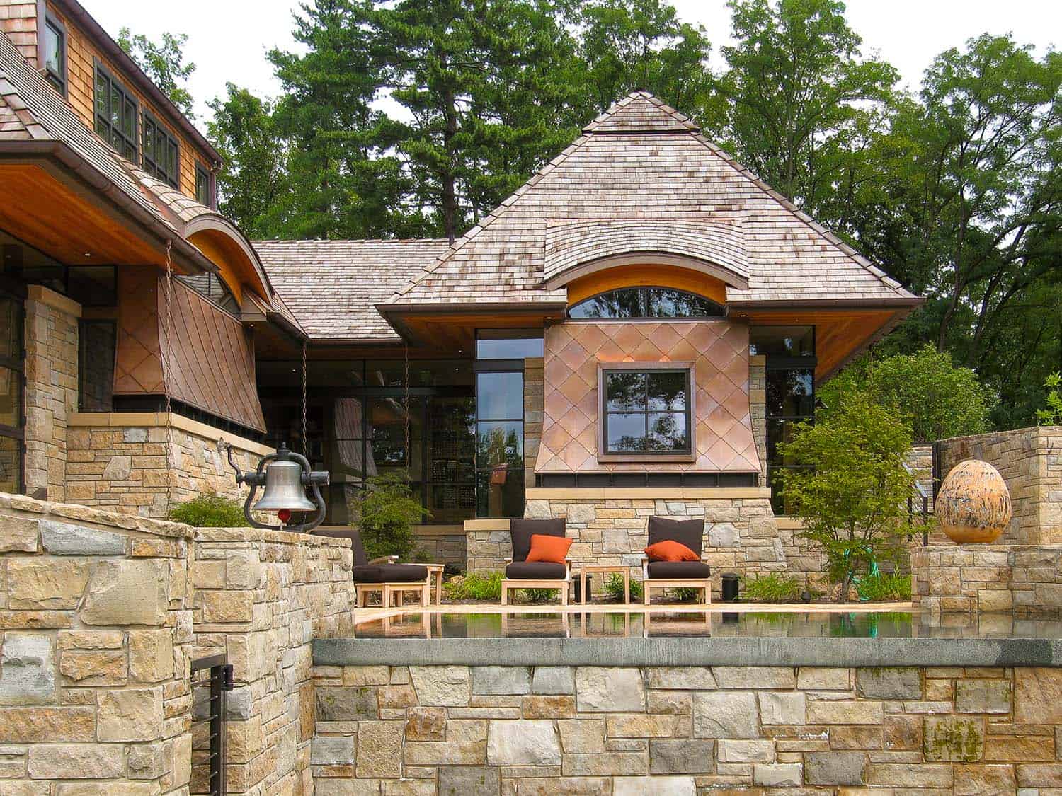 modern cottage exterior backyard view