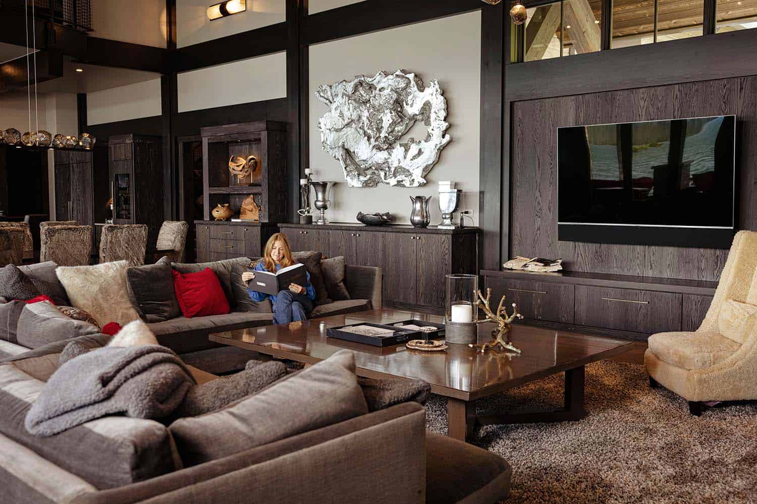 modern-rustic living room