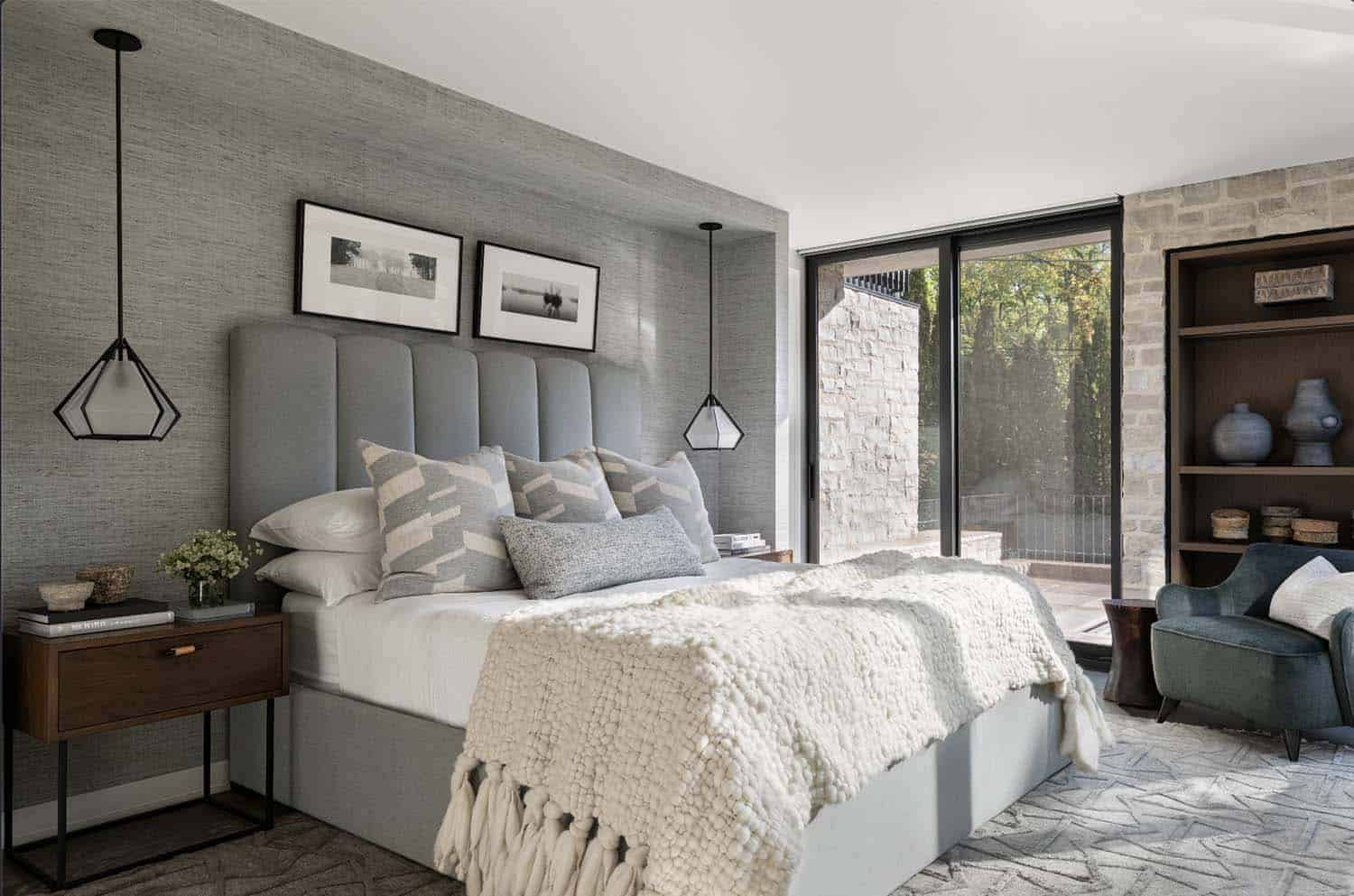 modern mountain inspired bedroom