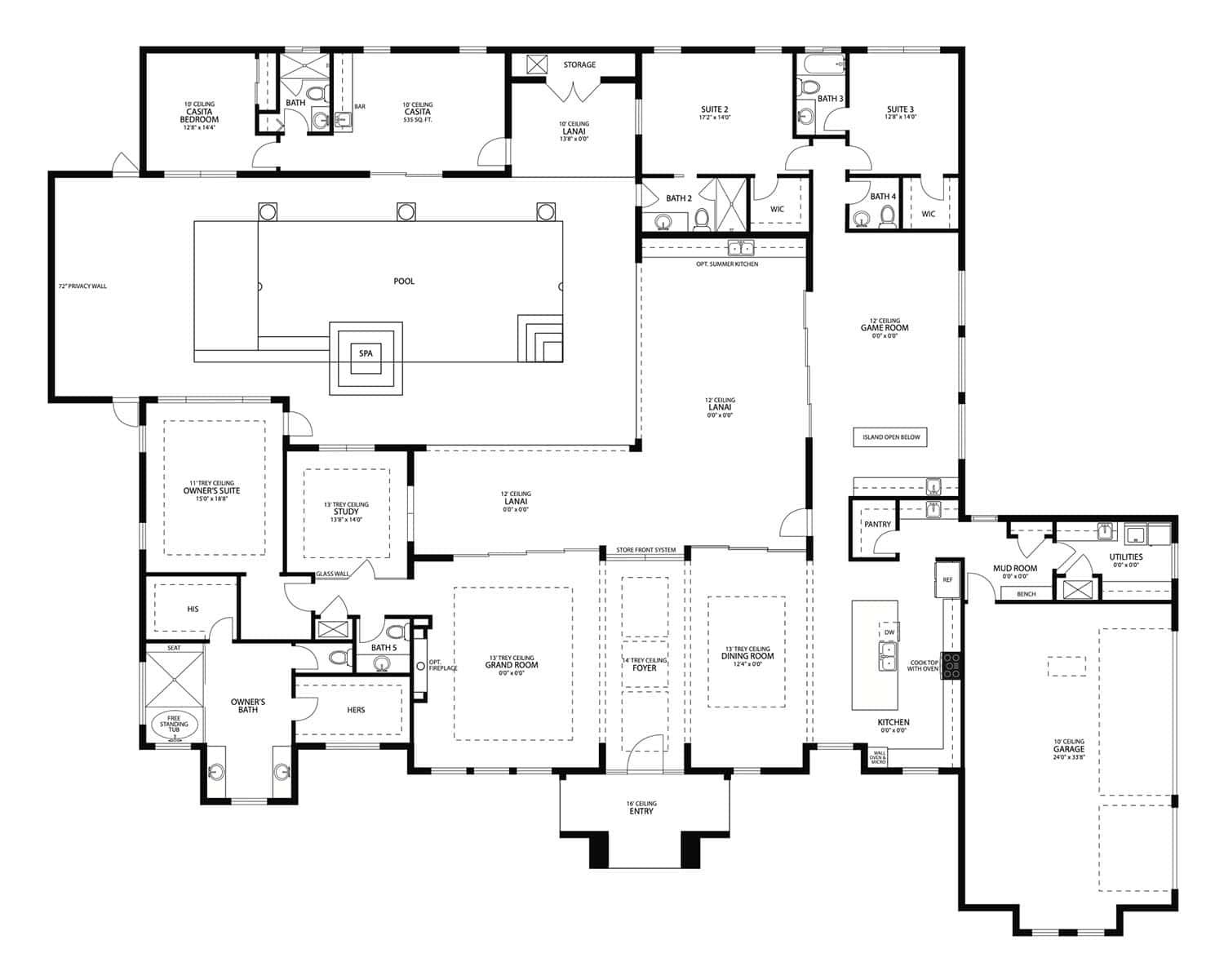modern tropical model home floor plan