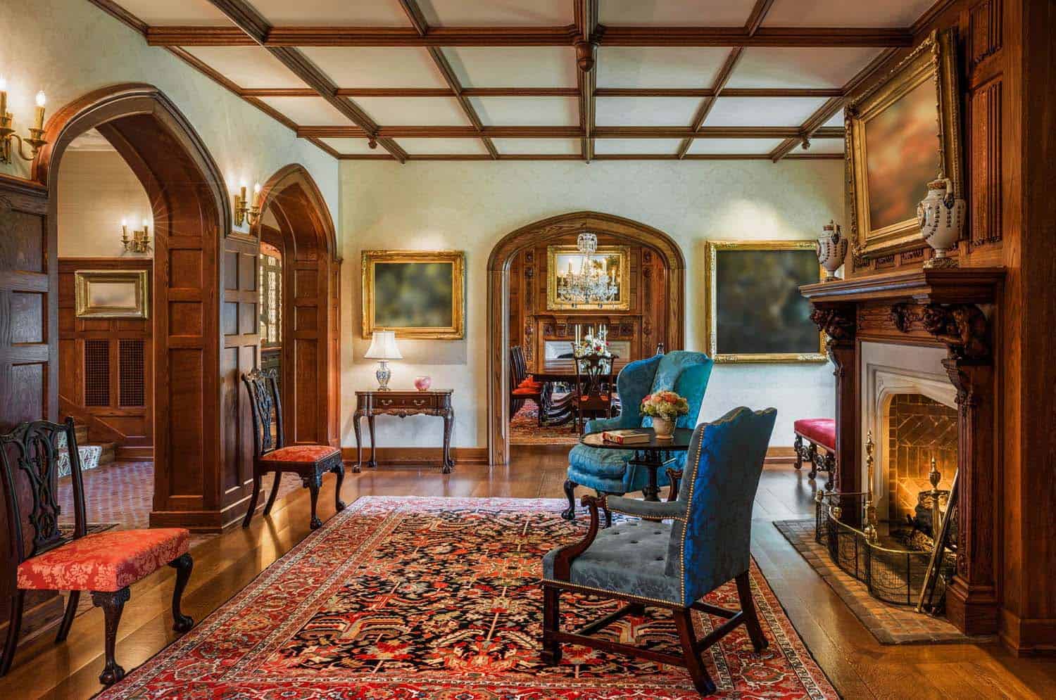 tudor style living room