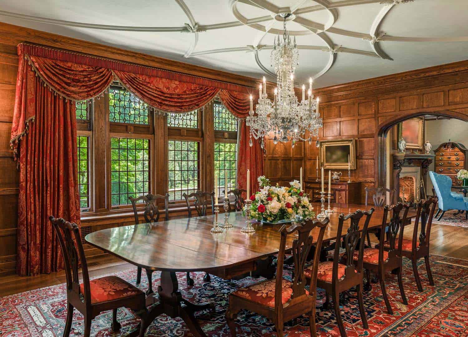 tudor style dining room