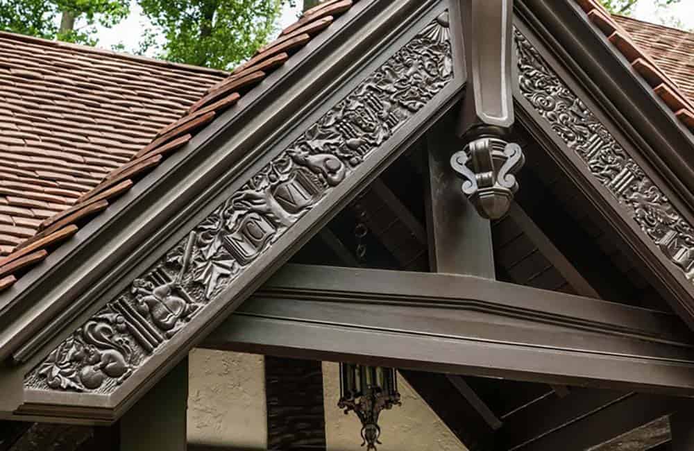 tudor style home exterior roof detail