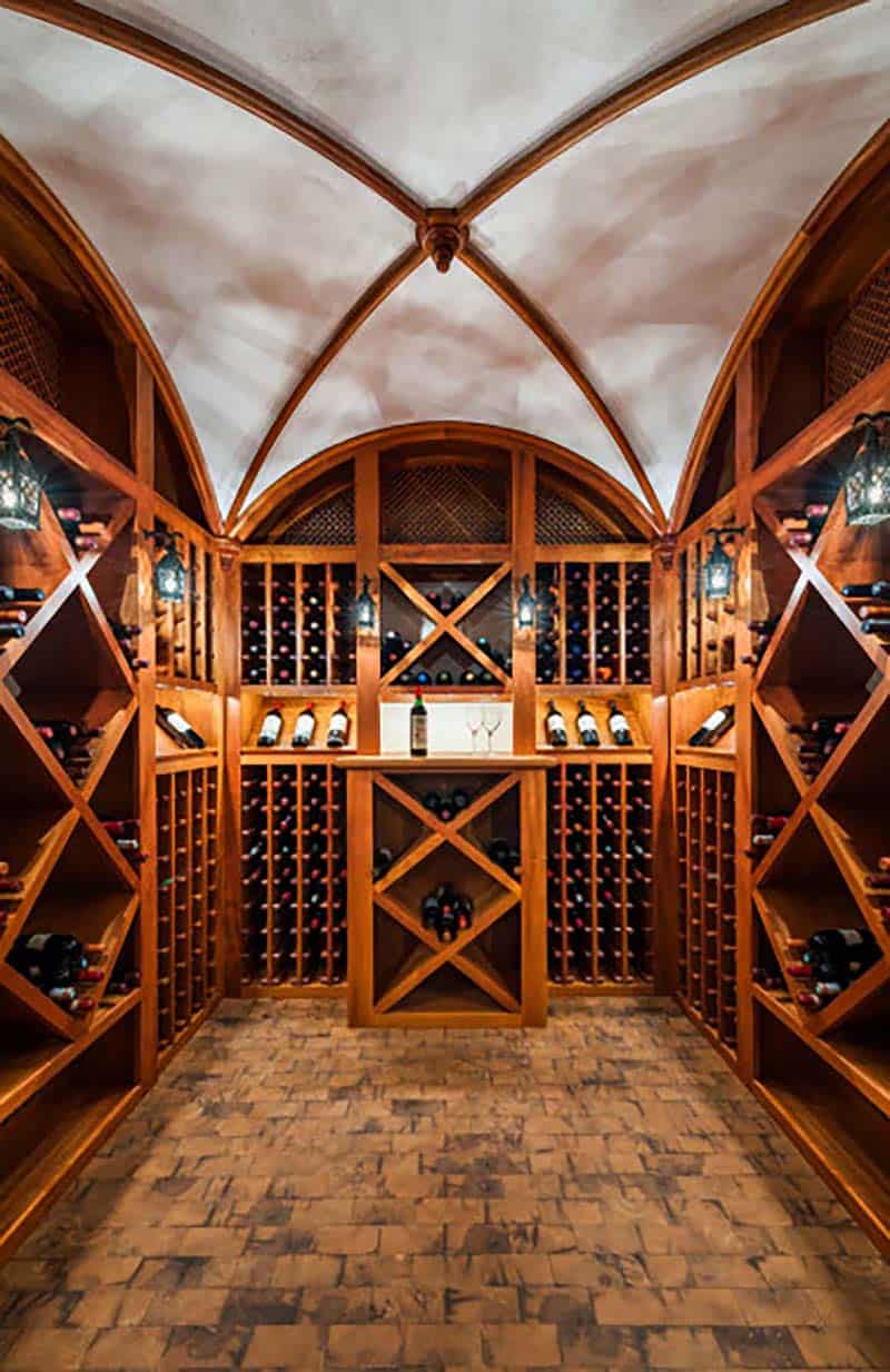 traditional style wine cellar