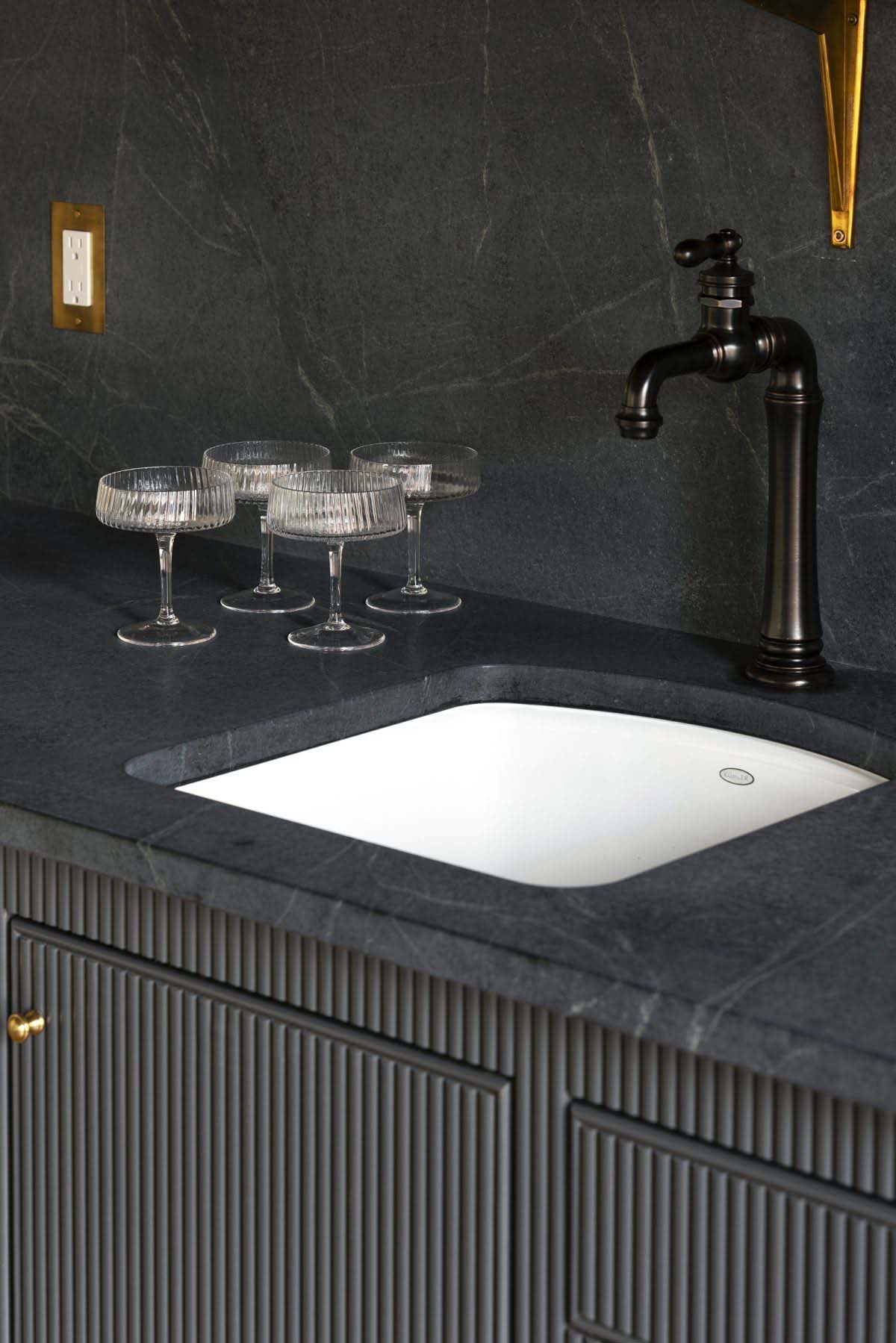 modern countertop detail with a sink detail