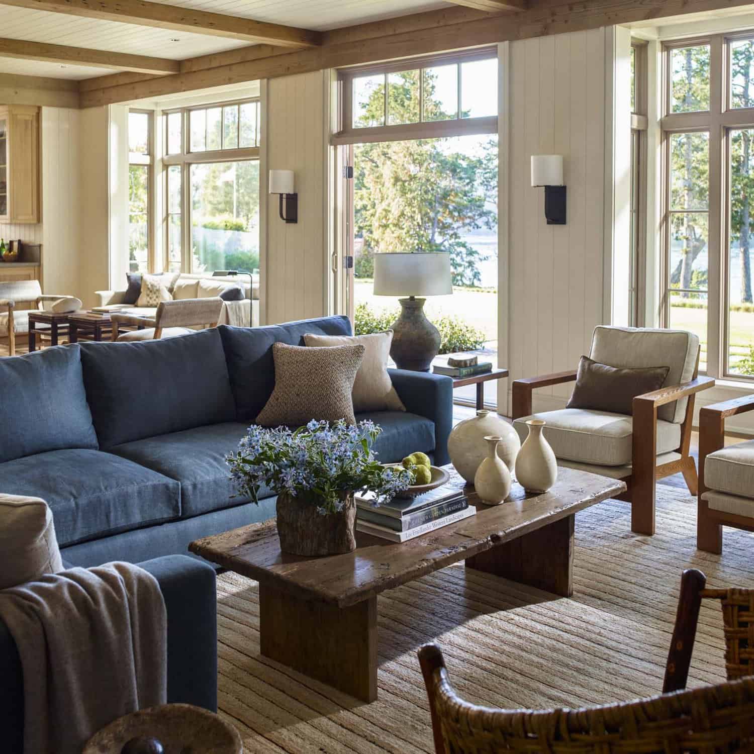 contemporary coastal style living room 