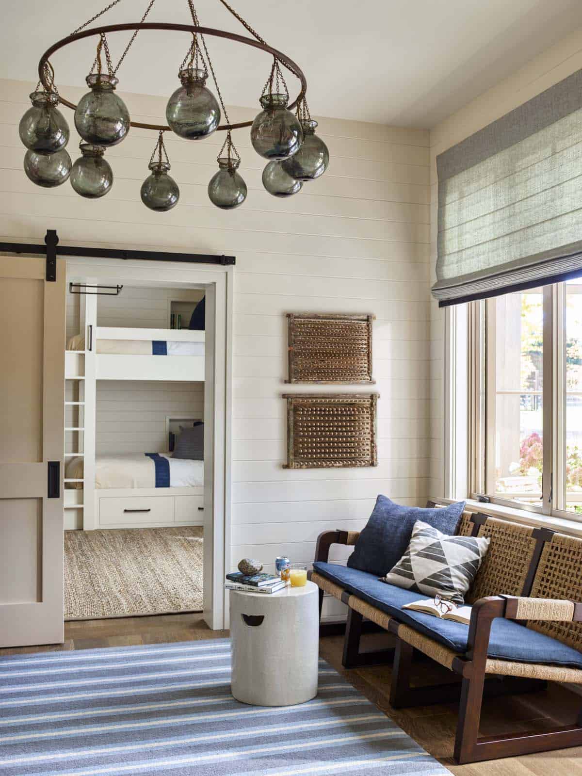 contemporary coastal style bunk bedroom