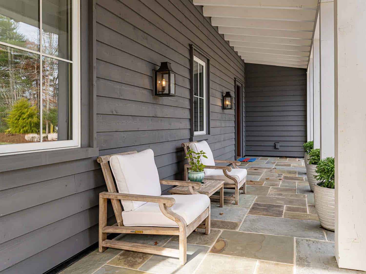 contemporary farmhouse style home covered front porch