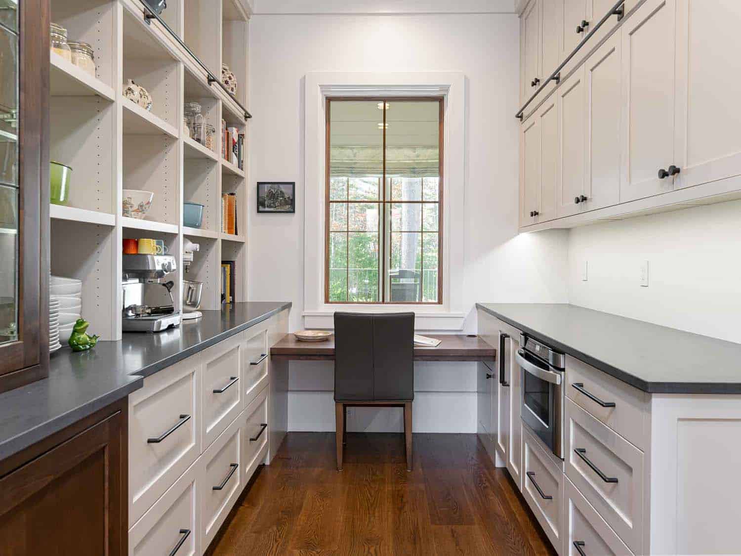contemporary farmhouse style pantry with an office