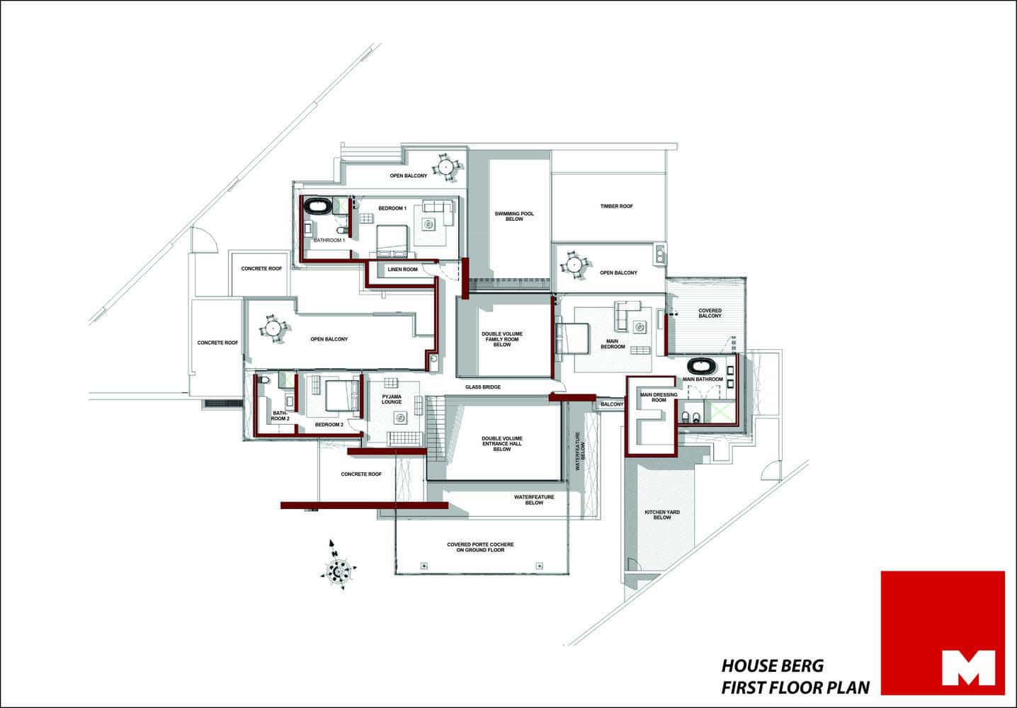 contemporary glass house floor plan
