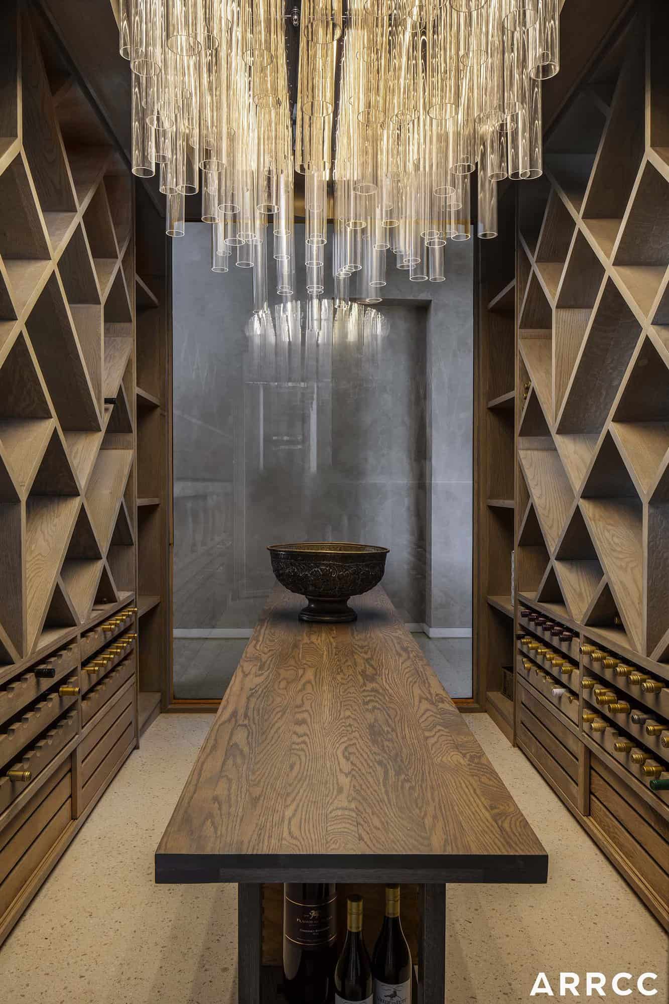 enclosed wine cellar room