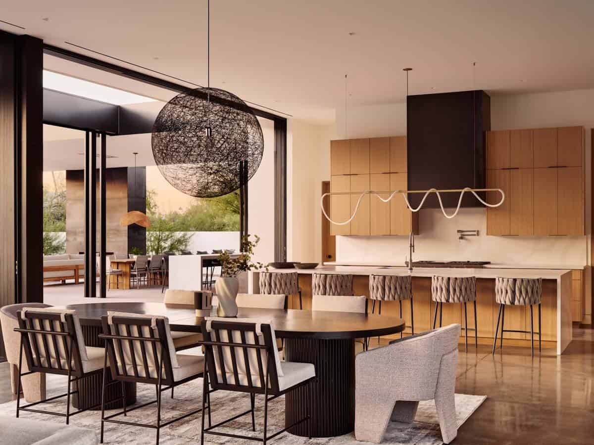 modern dining room and kitchen 