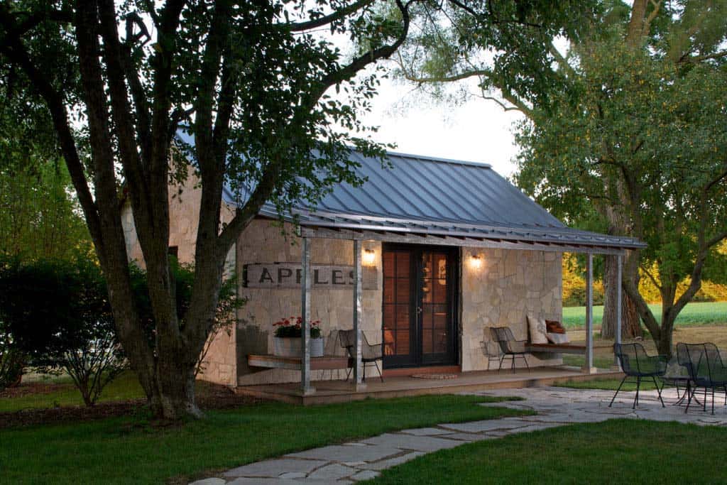 rustic stone guest house exterior