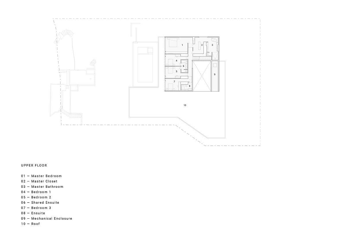 minimalist home upper floor plan