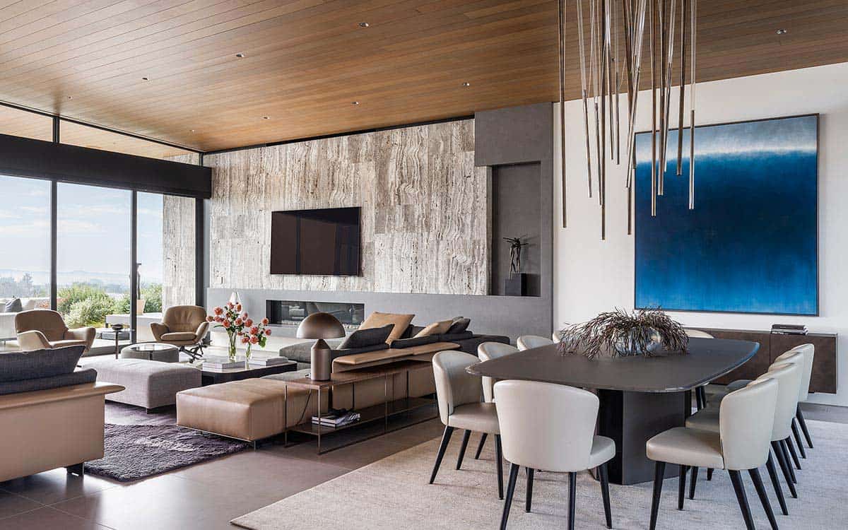 modern dining and living room