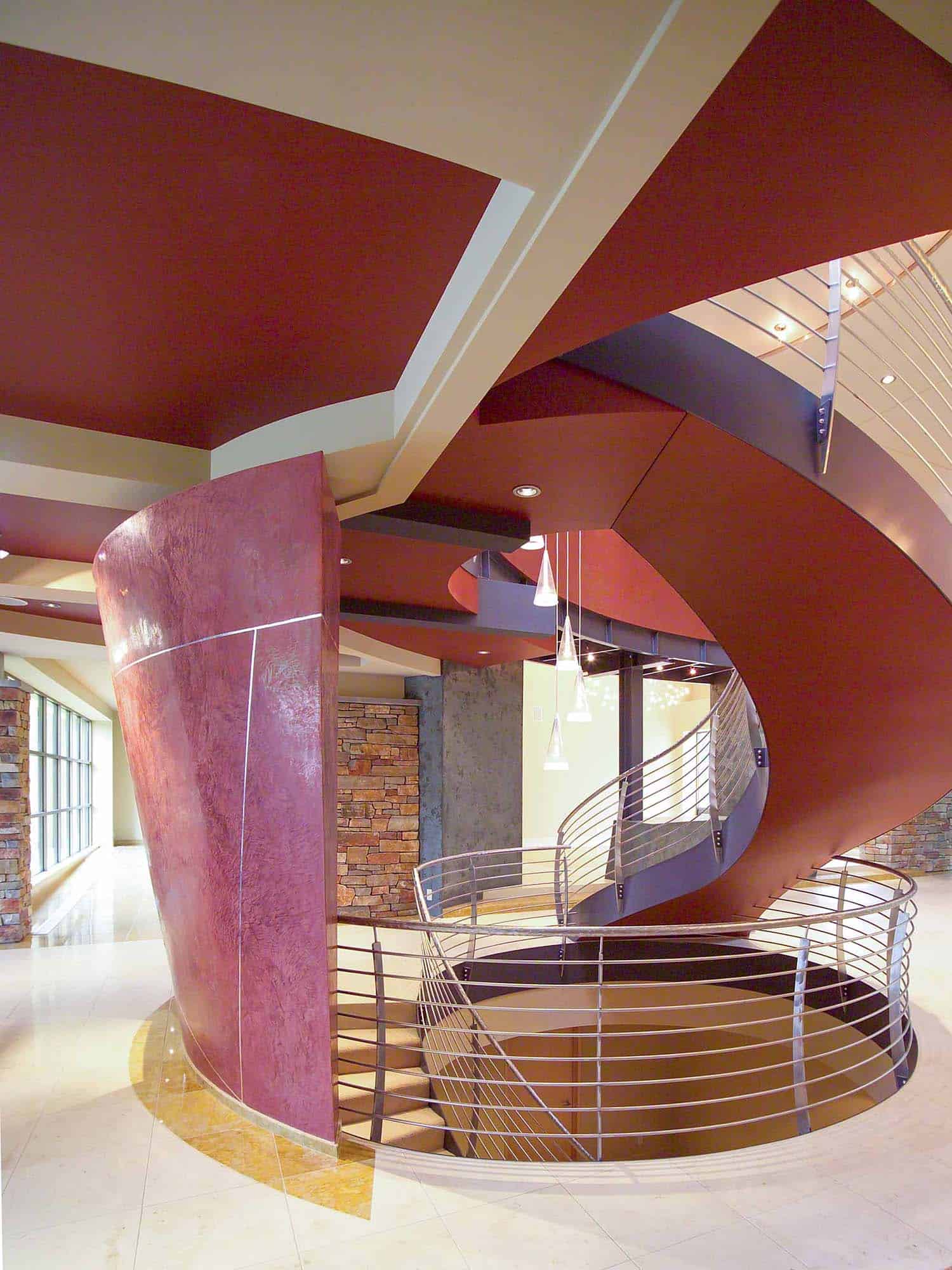 modern curved staircase