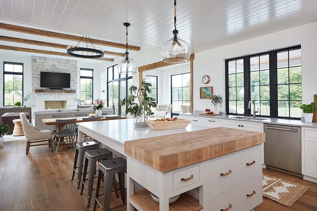 This modern farmhouse-inspired home in Michigan boasts inviting interiors