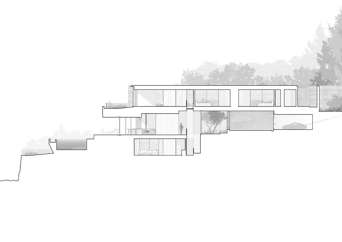 modern home section plan