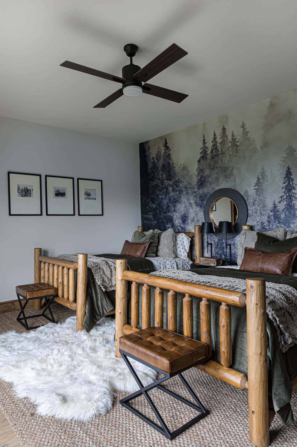 modern rustic guest bedroom