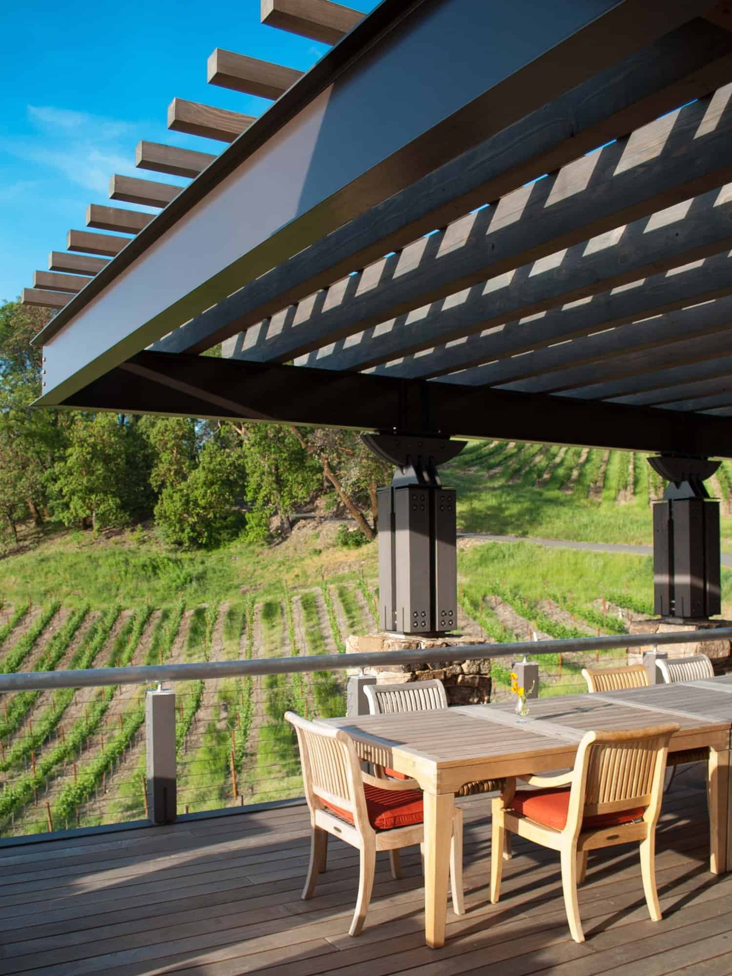 mountain vineyard house outdoor covered patio