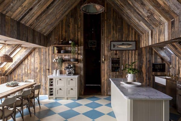 country kitchen and dining room