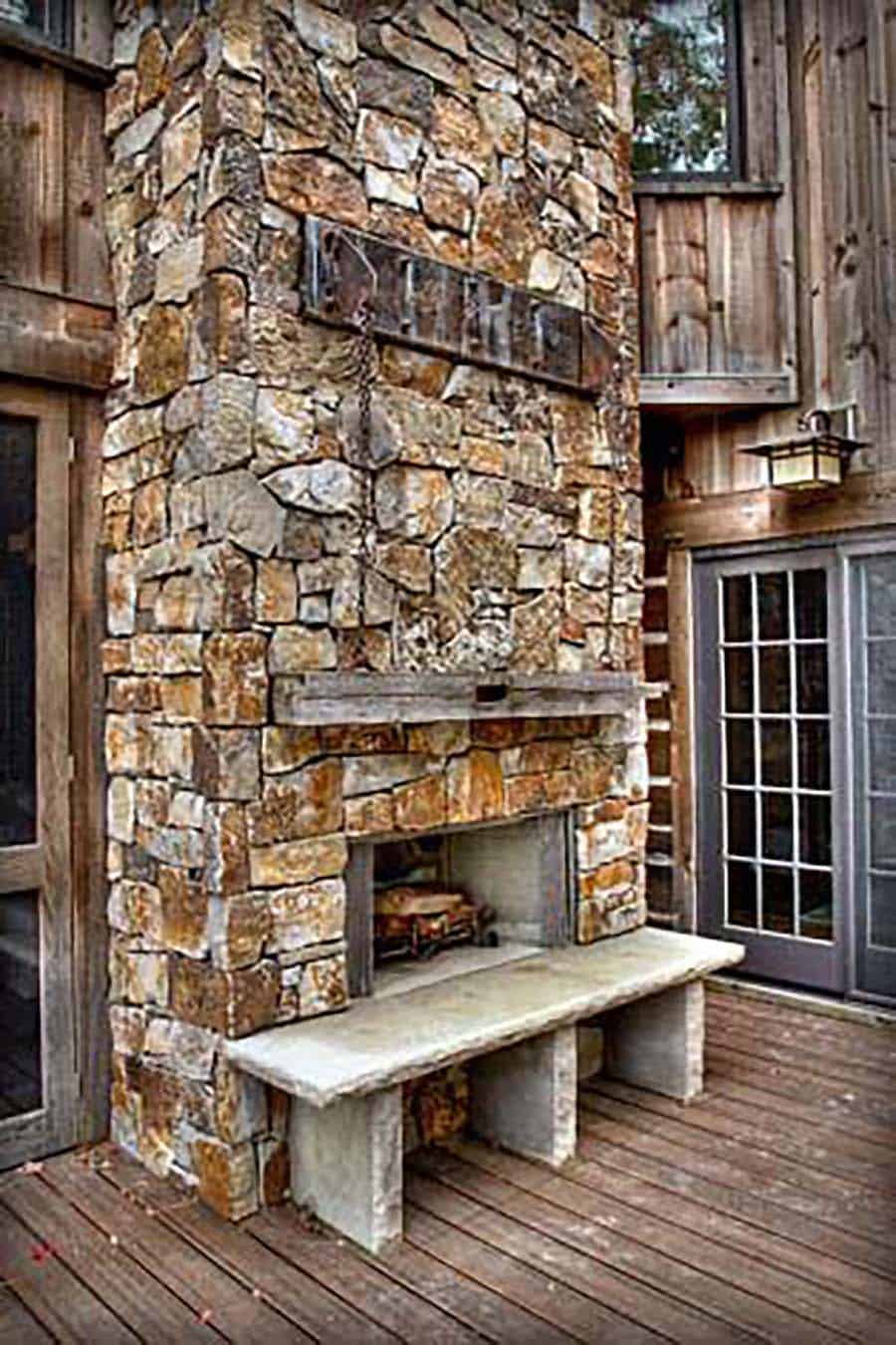 rustic outdoor fireplace