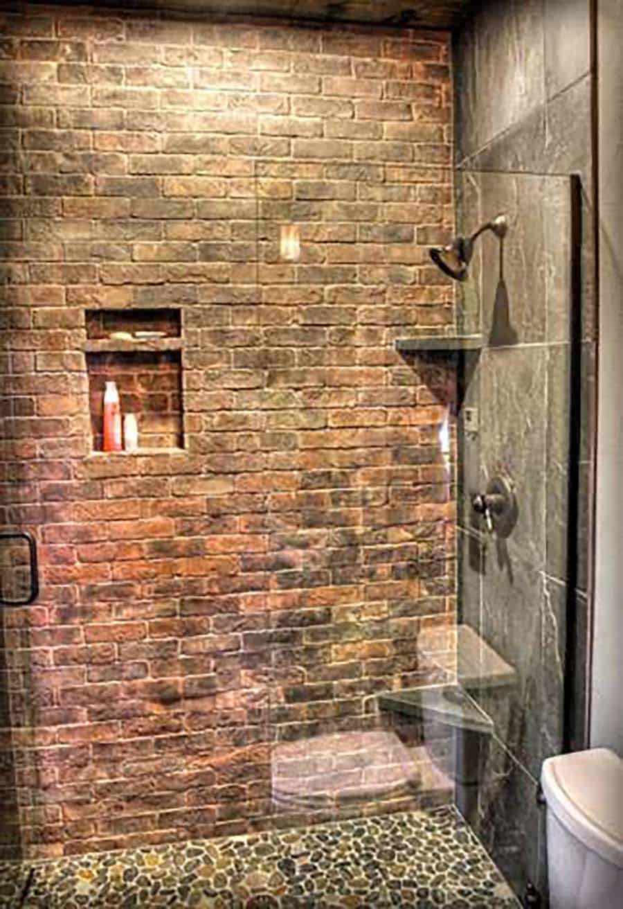 rustic bathroom shower