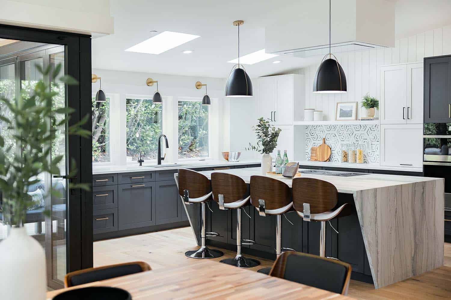 modern kitchen with a large island