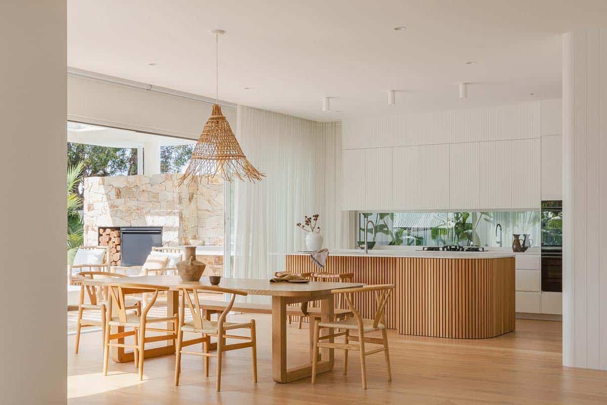 contemporary kitchen and dining room