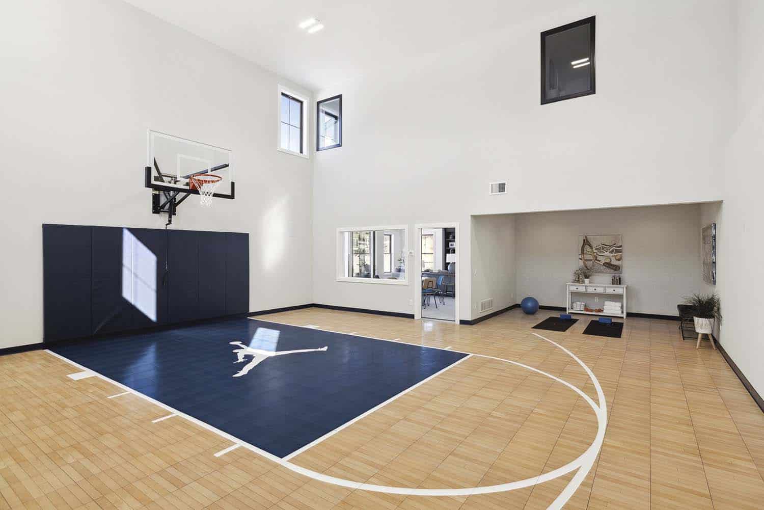 contemporary sport court and exercise room