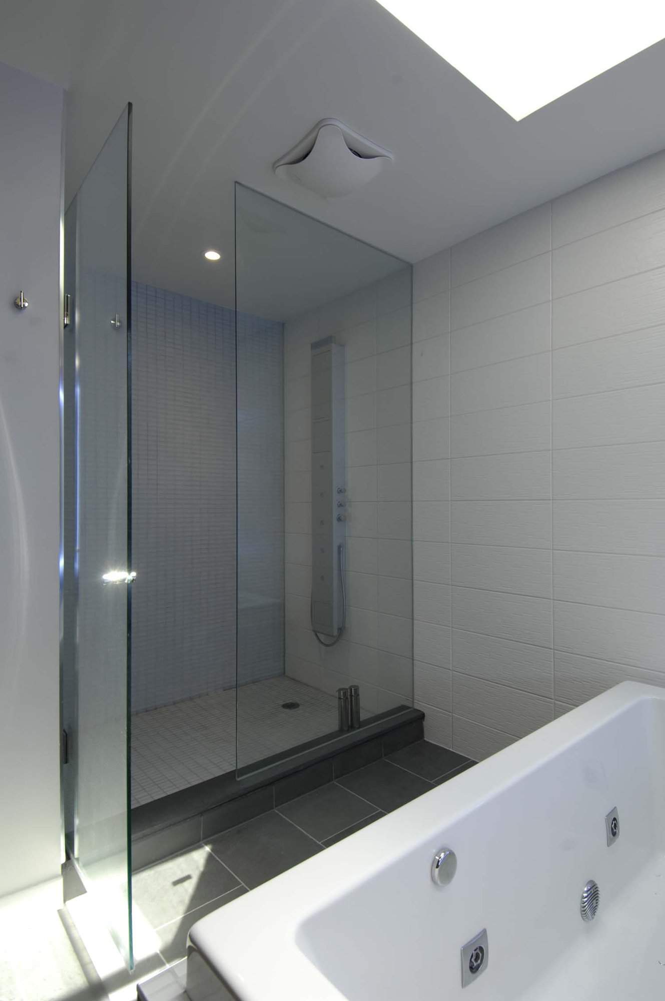 contemporary bathroom with a shower