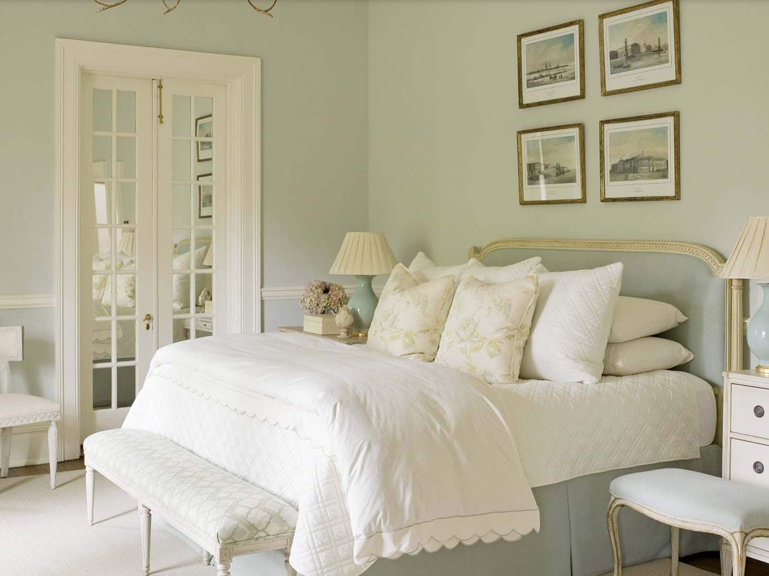 traditional style guest bedroom with a serene color palette