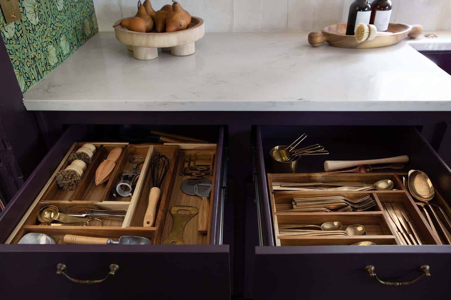 modern kitchen cabinet drawer detail