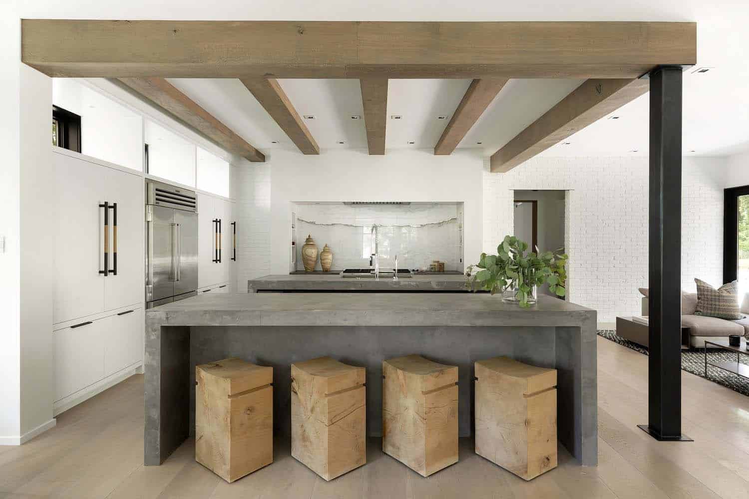 modern kitchen with a large island