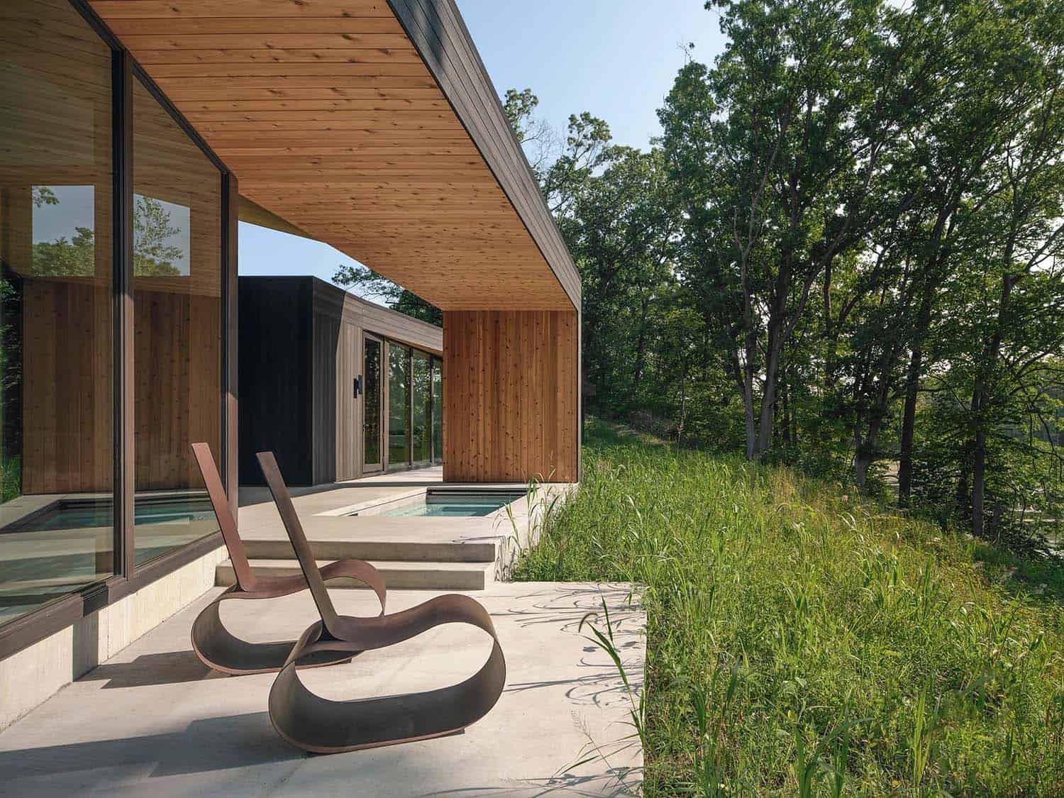 modern lake house retreat patio