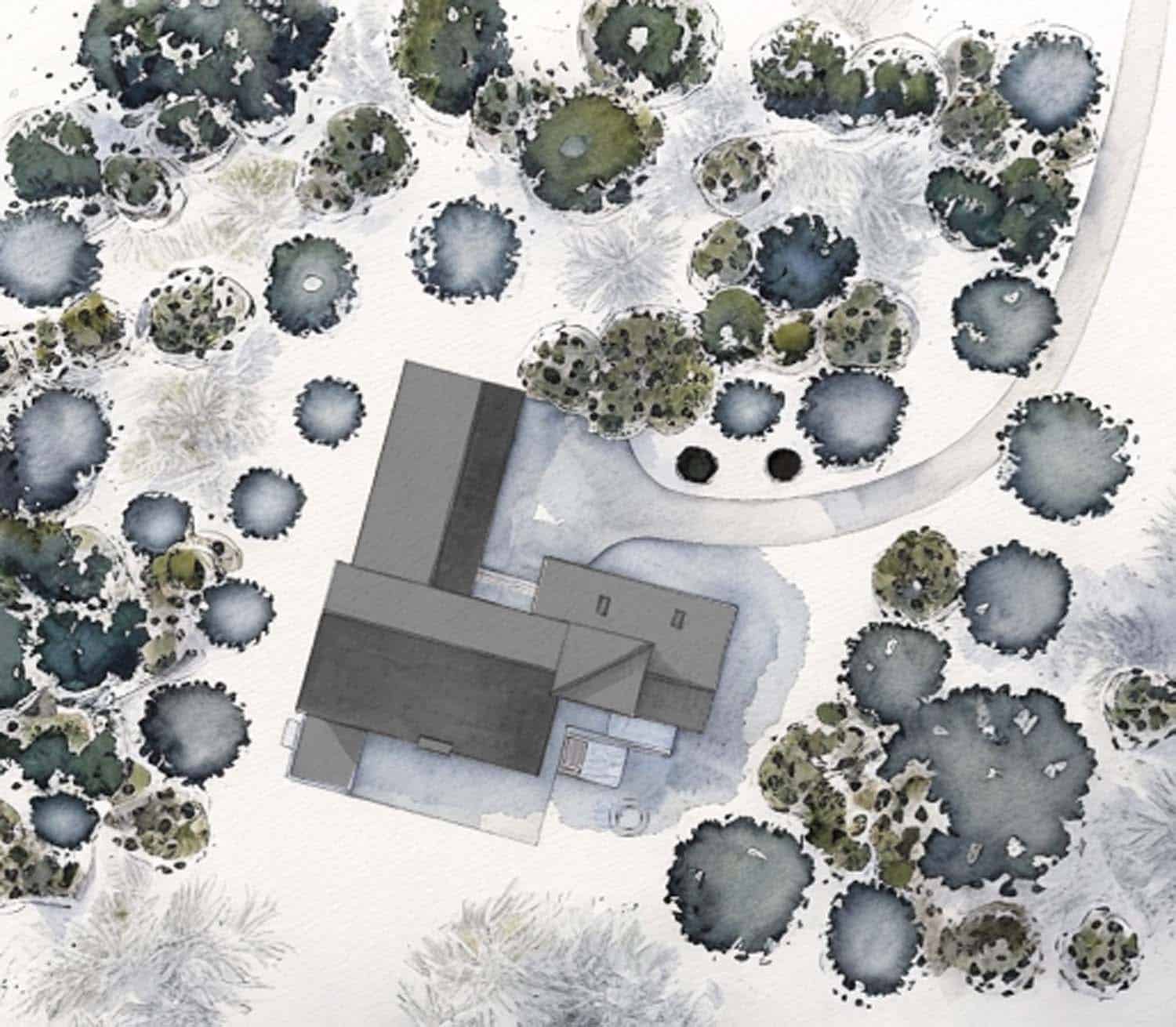 mountain modern house site plan