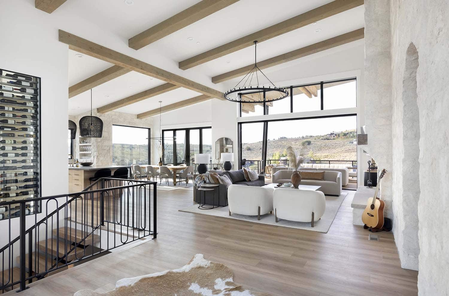 modern mountain style great room