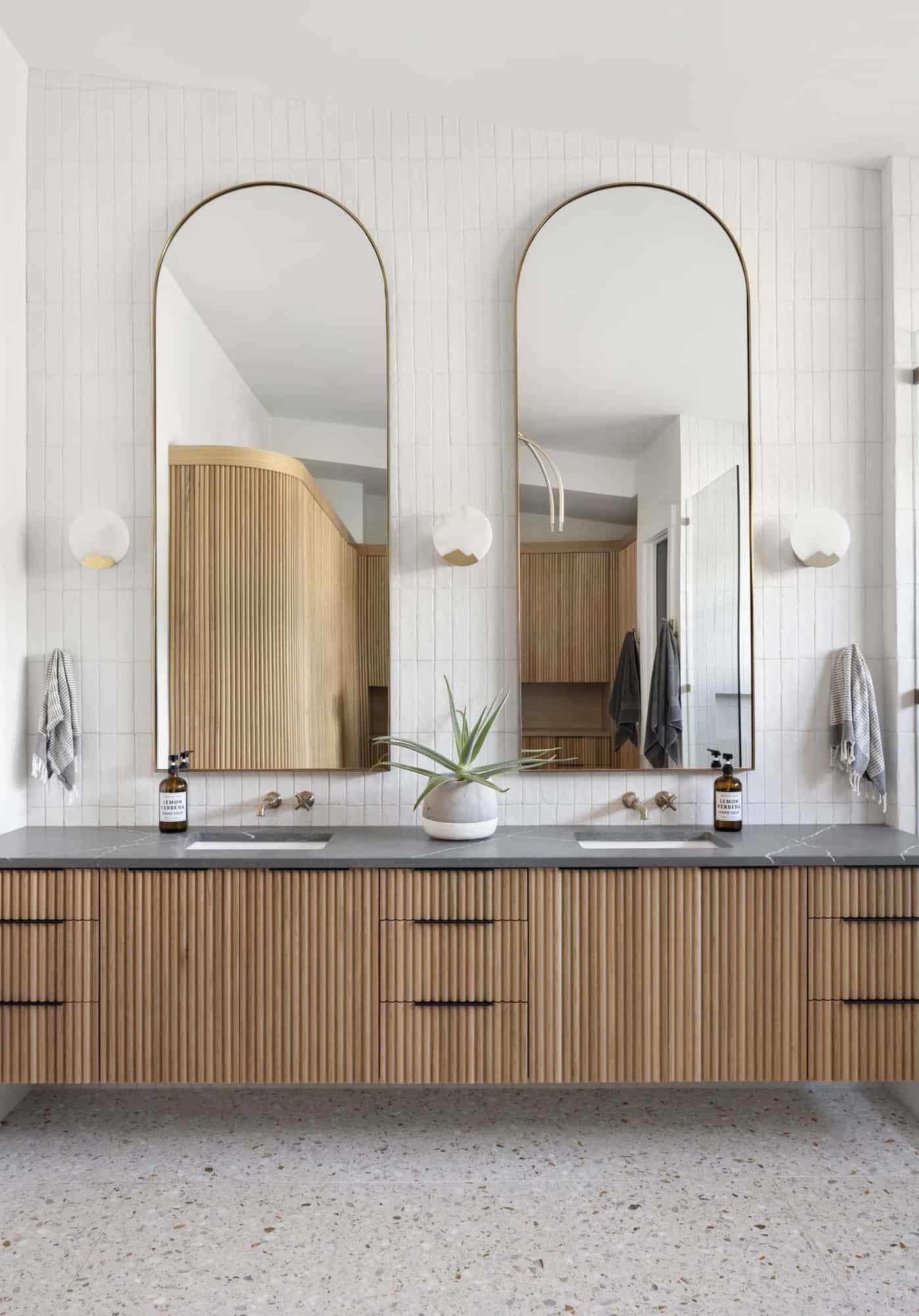 modern mountain style bathroom vanity