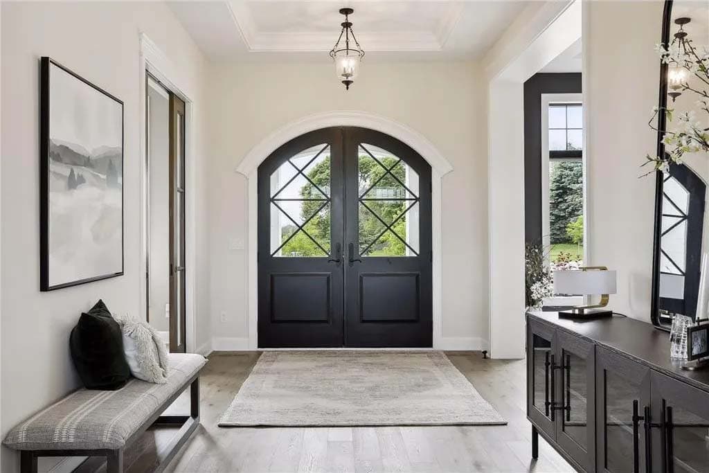 transitional style home entry