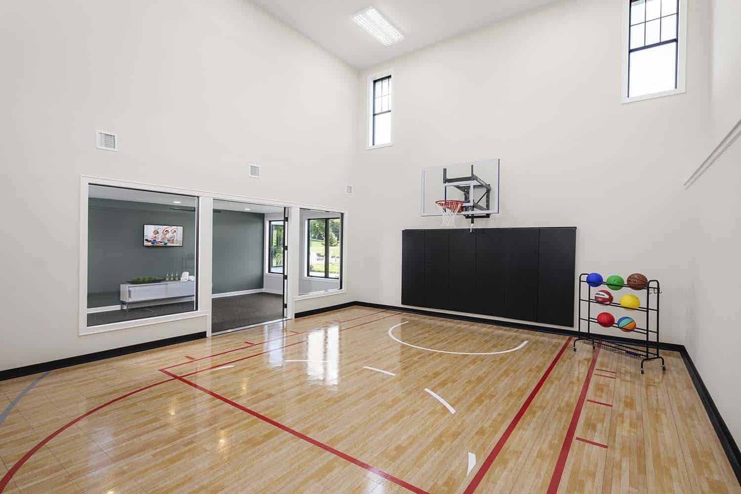 modern indoor basketball court