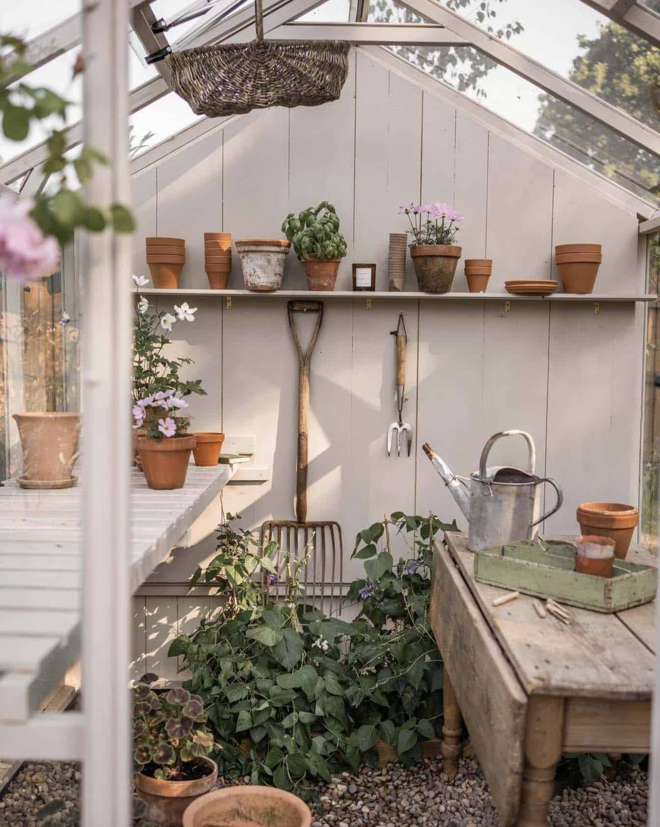 greenhouse with a potting table