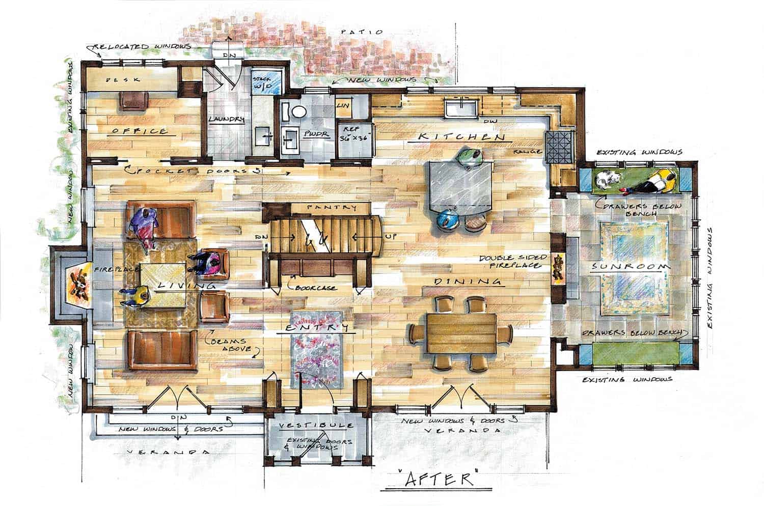 historic home floor plan after the renovation