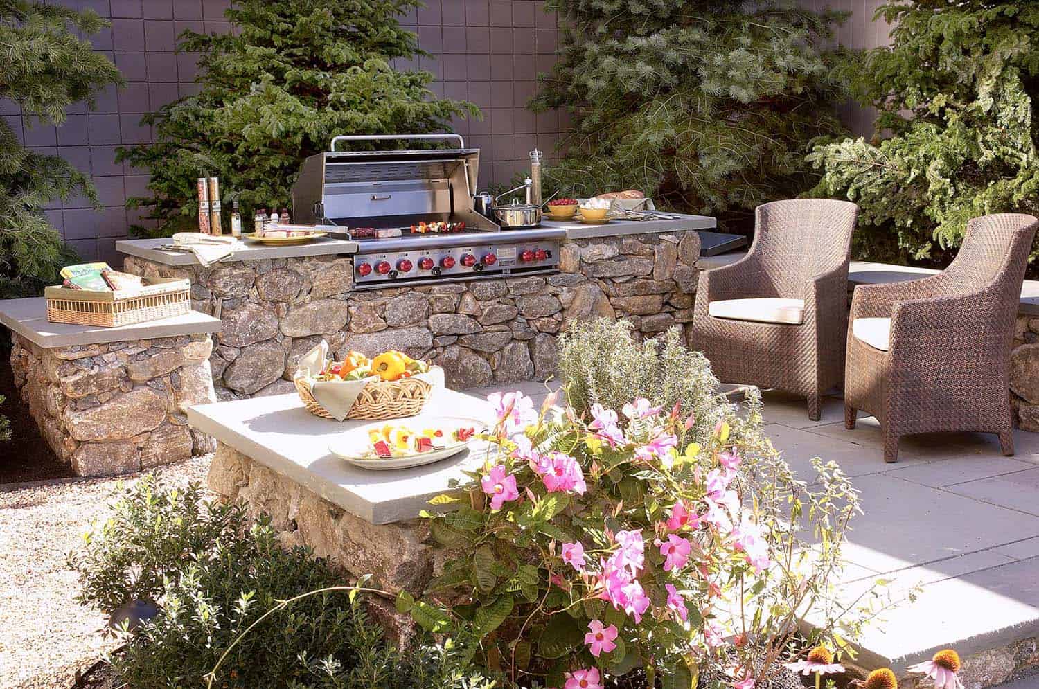 outdoor kitchen with Wolf grill