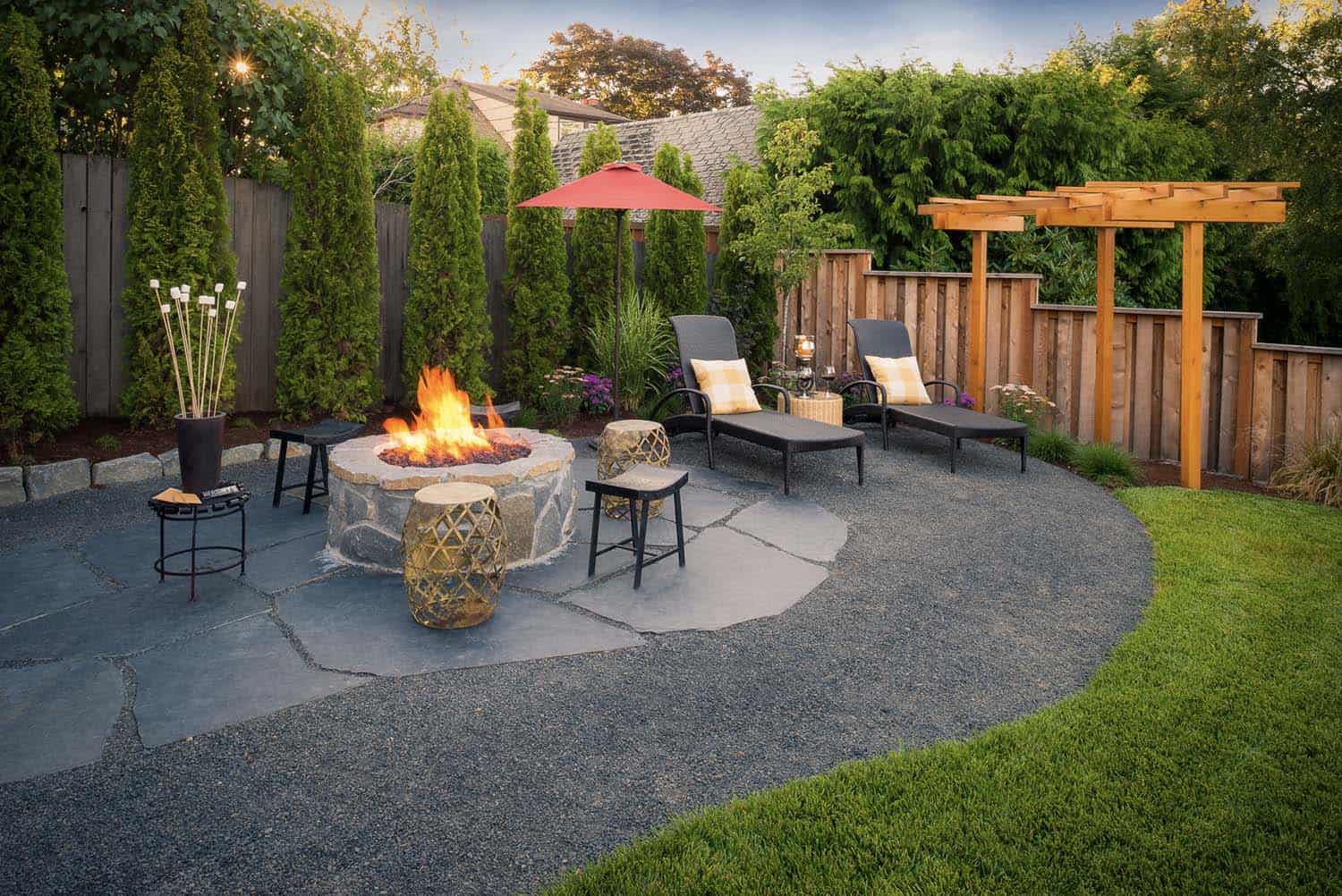 outdoor living space with a fire pit