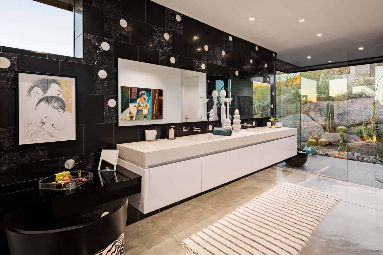contemporary bathroom with a floating vanity