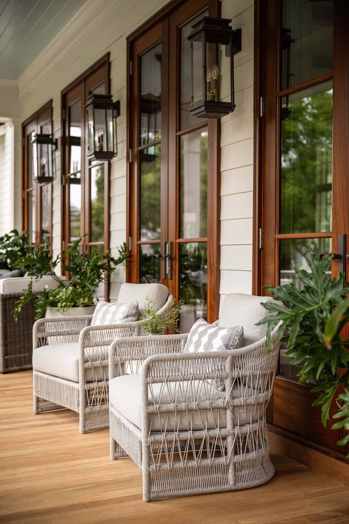 coastal contemporary covered front porch